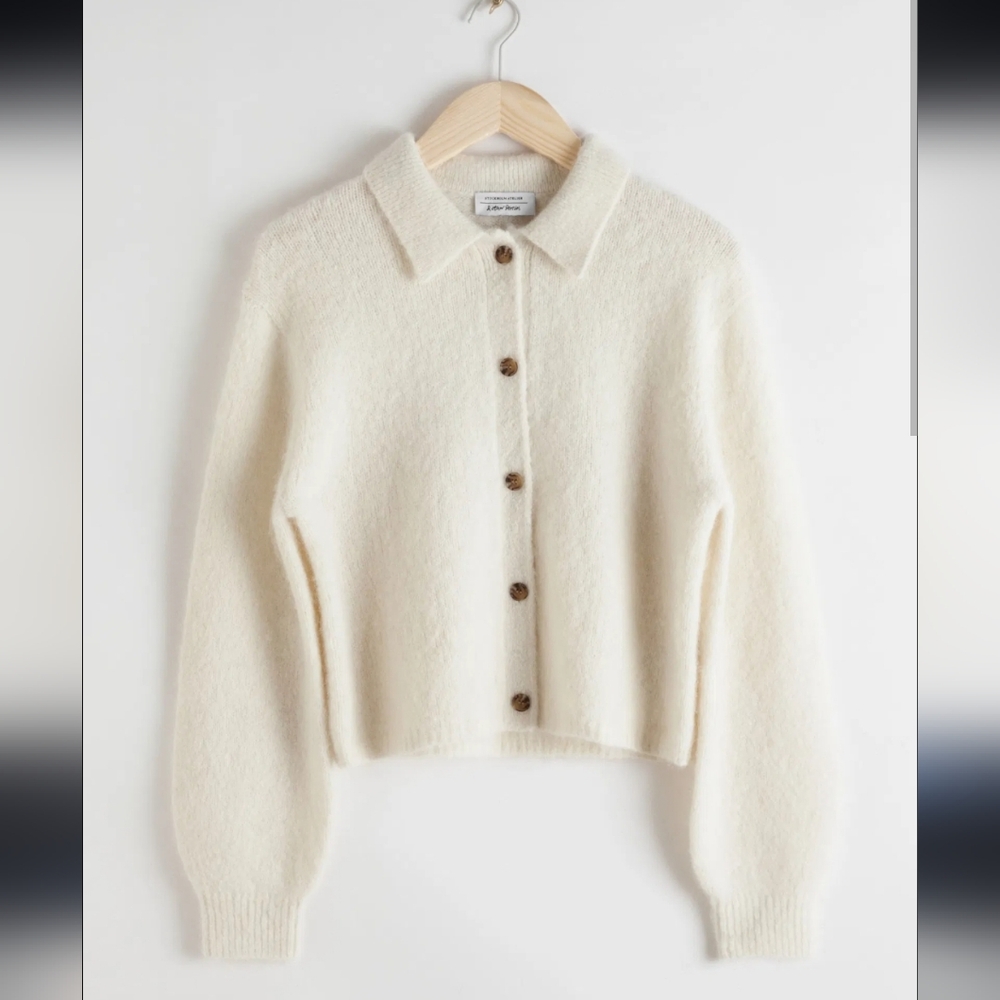 & Other Stories Alpaca Blend Polo Cardigan